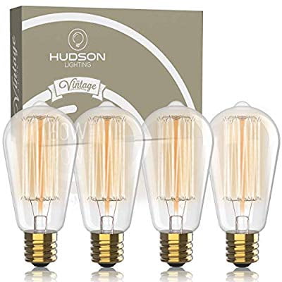 LED Vintage Edison Light Bulbs 40 Watt 4W-4Pack 320 Lumens,Amber Glass with Antique Style Led Edison Bulb Dimmable ST64 Light 2300K Warm White Light bulbs-E26 Medium Base 
